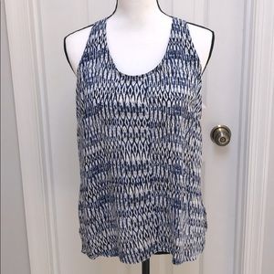 Blue racer-back blouse